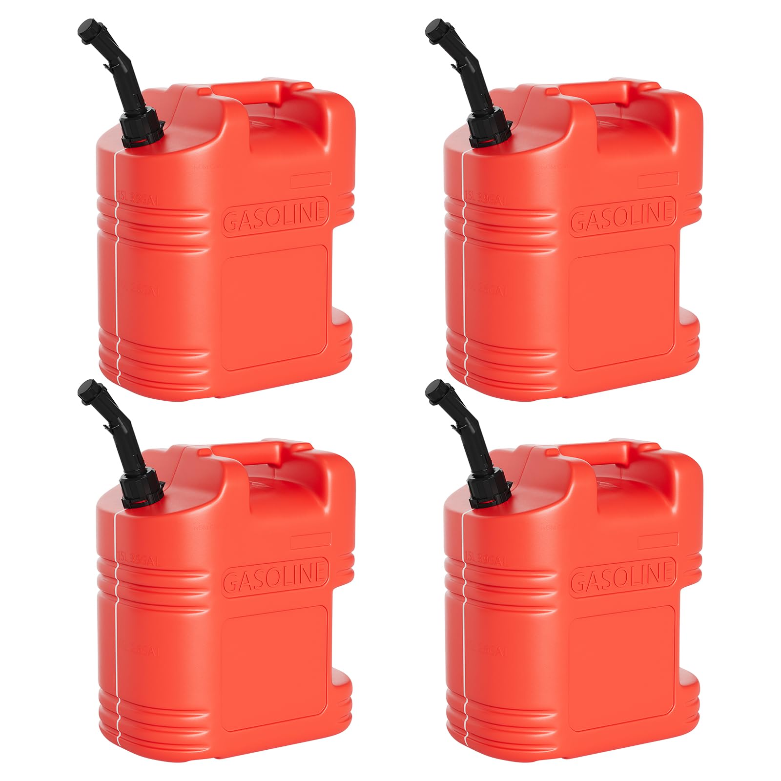 Garvee 5 Gallon Gas Can Durable Fuel Containers with View Stripe for Diesel & Gasoline Red 4 Pack