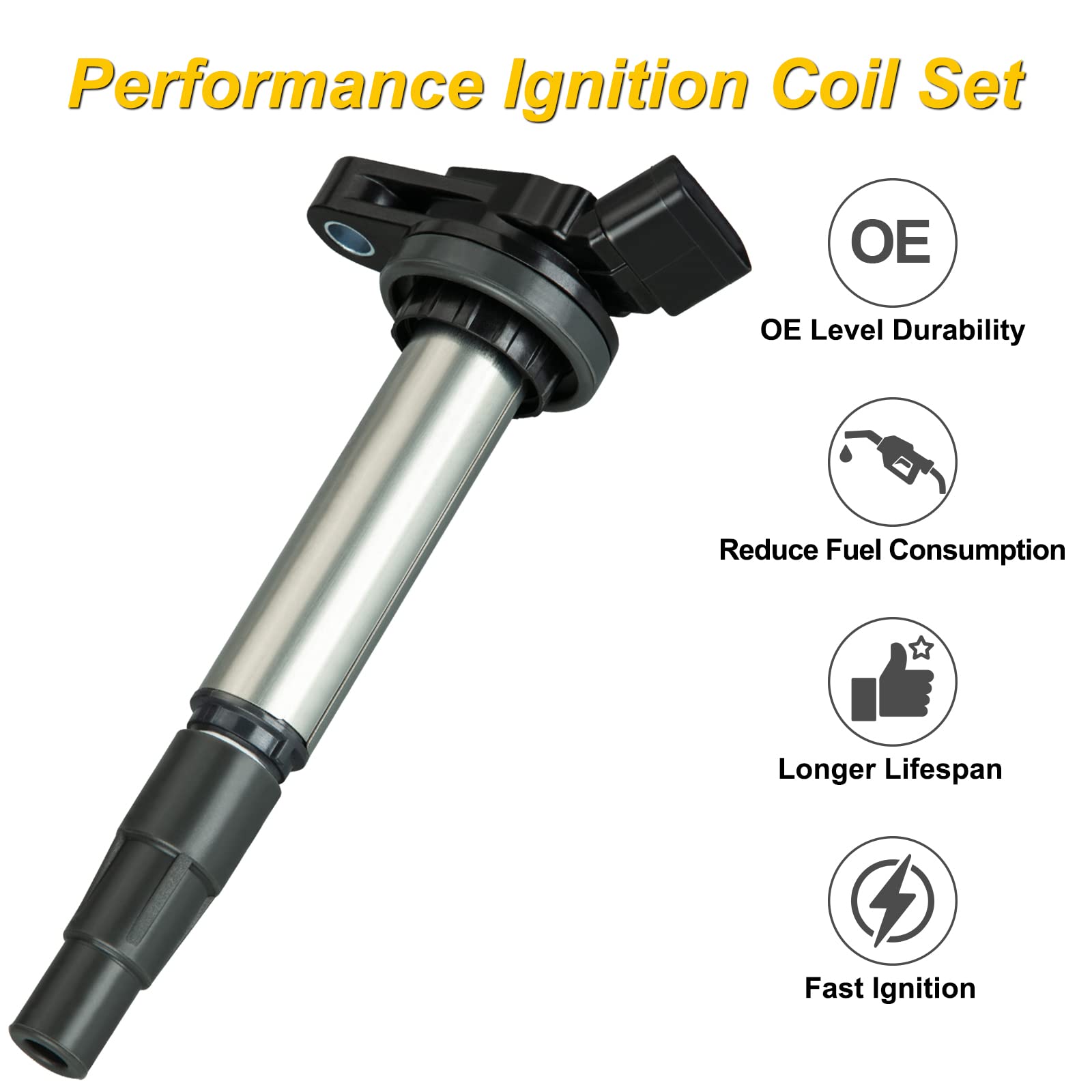 Garvee 4-Pack Ignition Coil for 09-19 1.8L Corolla, Matrix, Prius, Vibe