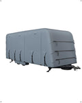 Garvee Travel Trailer Rv Cover, Windproof Camper Cover with Extra-Thick 6 Layers Anti-Uv Top Panel, Breathable, Water-Proof, Rip-Stop with 2Pcs Extra Straps & 4 Tire Covers, Fits 24'-27' Motorhome