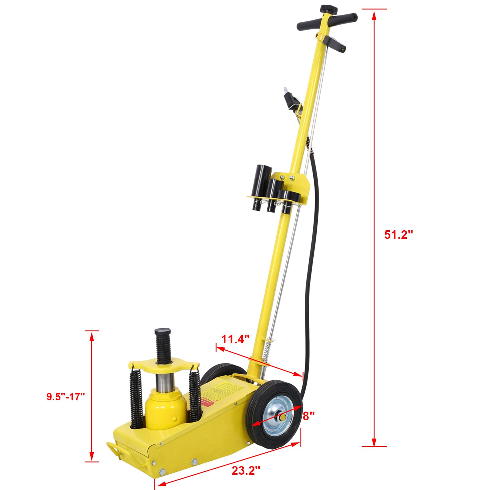 Garvee Heavy Duty 22 Ton Air/Hydraulic Floor Jack With 4 Extension Adapters For Farm Vehicles Trucks Auto, Steel, 22 Tons, Black