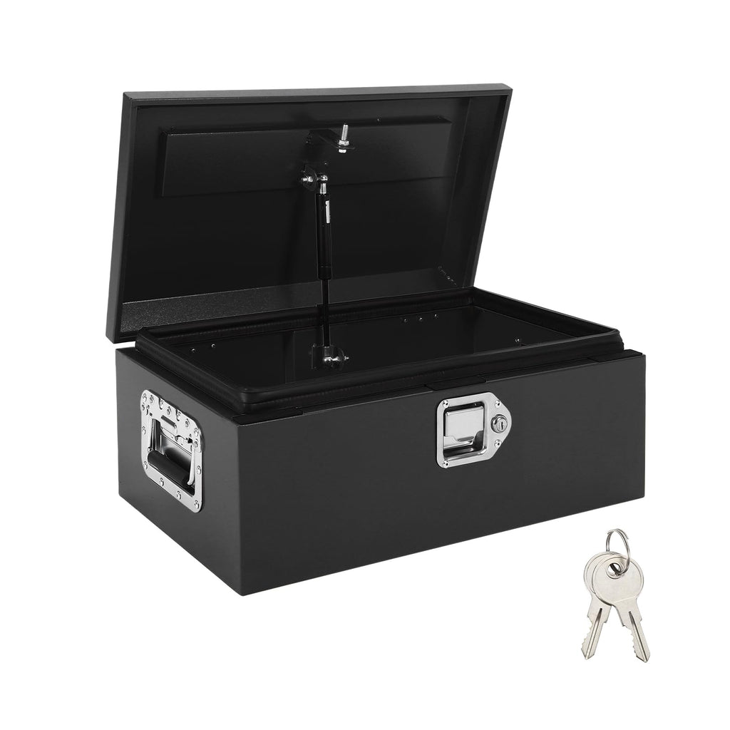 Garvee 20"X20"X10" Heavy-Duty Truck Tool Box with Dual Hydraulic Lids, Weatherproof Steel Storage for Pickup Truck Bed, Garage, Workshop, RV & Trailer, Durable Black