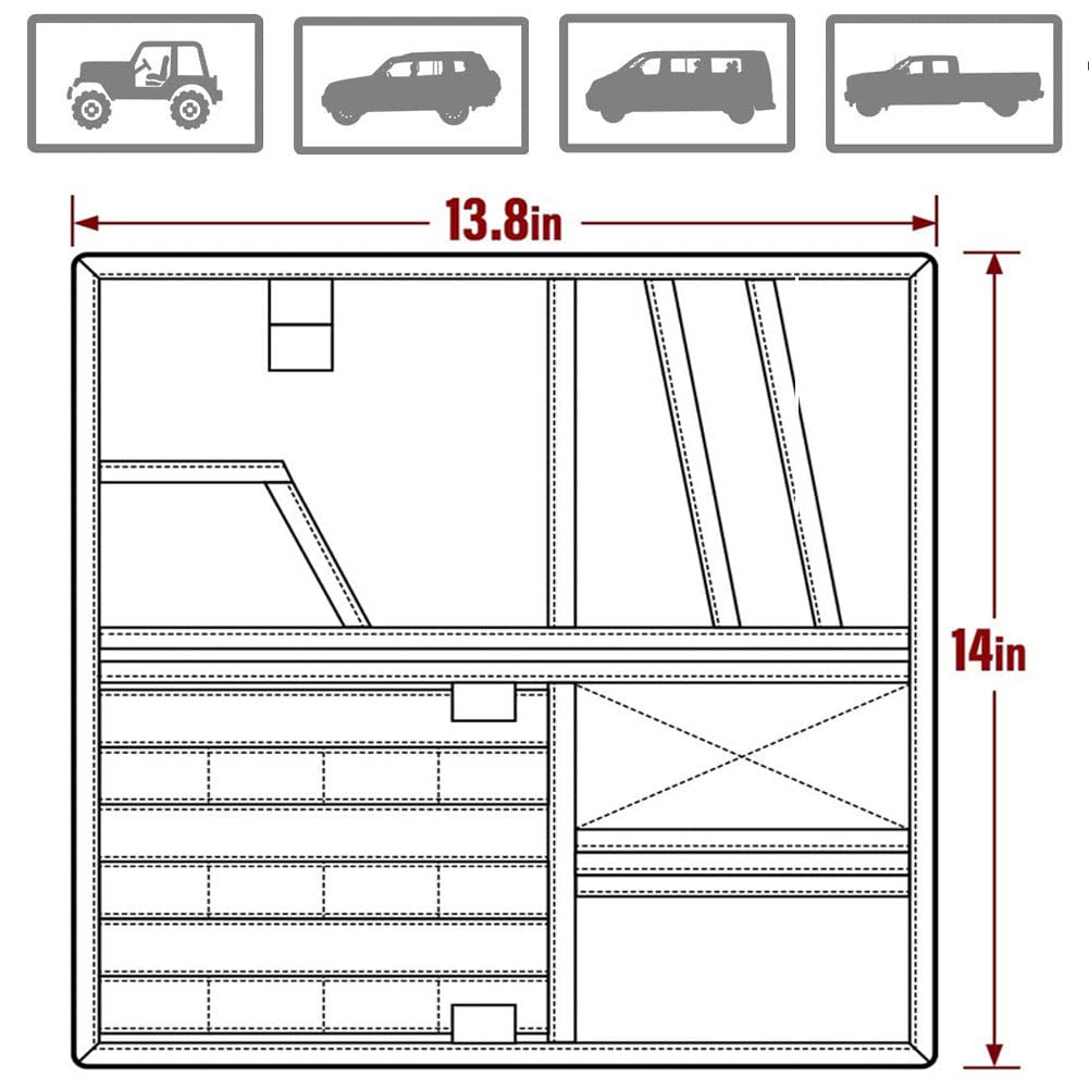 Garvee Truck Visor Organizer Multi-Pocket Panel for Auto Accessories
