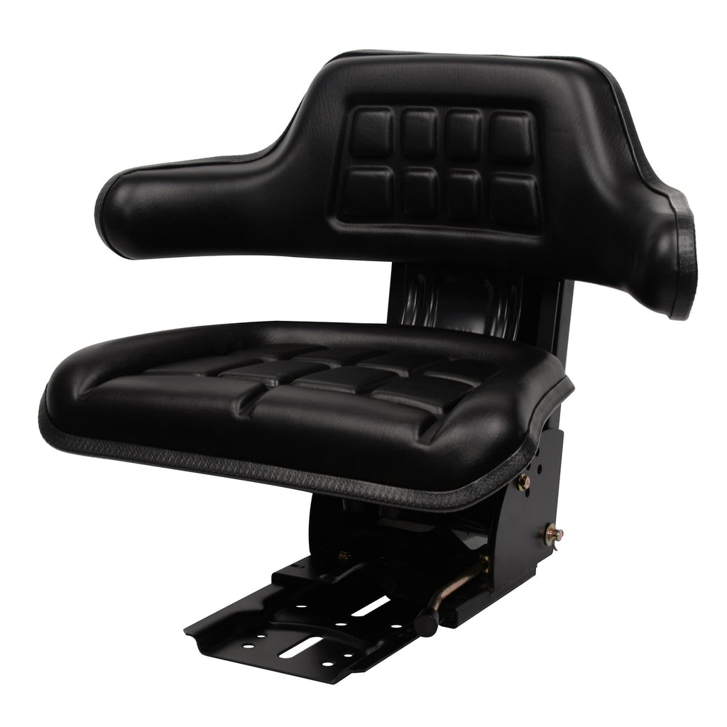 Garvee Universal Forklift Seat Wrap Around Adjustable Tractor Suspension Seat with Micro Switch for Ford Massey Ferguson, 50-120kg Support, Black