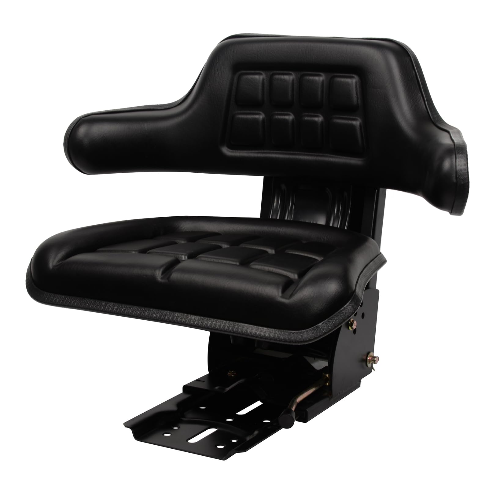 Garvee Universal Forklift Seat Wrap Around Adjustable Tractor Suspension Seat with Micro Switch for Ford Massey Ferguson, 50-120kg Support, Black