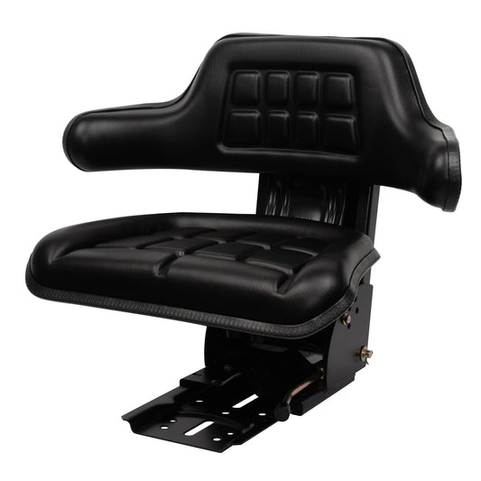 Garvee Universal Forklift Seat Wrap Around Adjustable Tractor Suspension Seat with Micro Switch for Ford Massey Ferguson, 50-120kg Support, Black