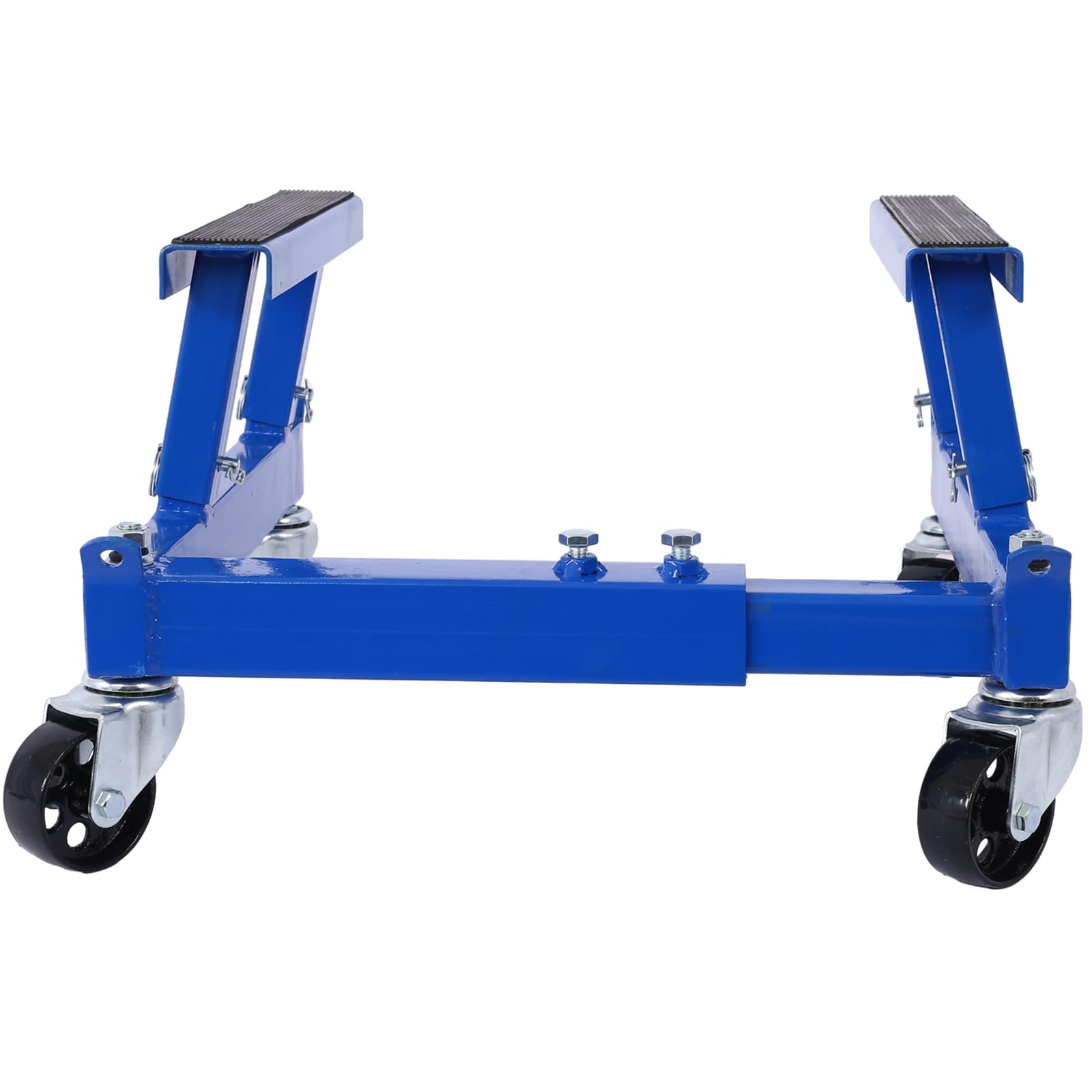 Garvee Motorcycle Engine Cradle Dolly - 1500 lbs Heavy-Duty Design with Rubber Pads, 360-Degree Swivel Wheels, Adjustable Width and Height for Four-Wheelers, Blue