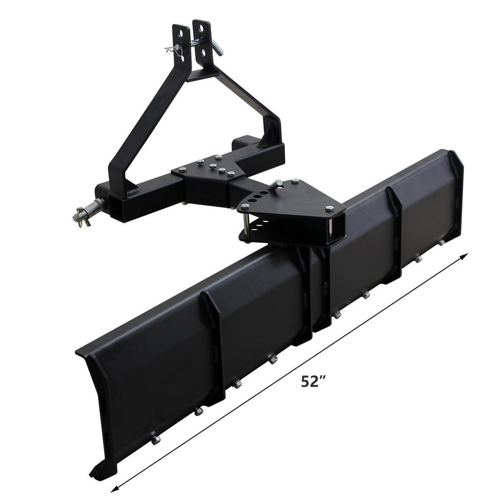 Garvee 3 Point Rear Grading Blade for CAT_0 & CAT_1 Tractor, 52" Width Heavy Duty Steel Scraper for Grading Driveways, Arenas, Top Soil, Gravel and More