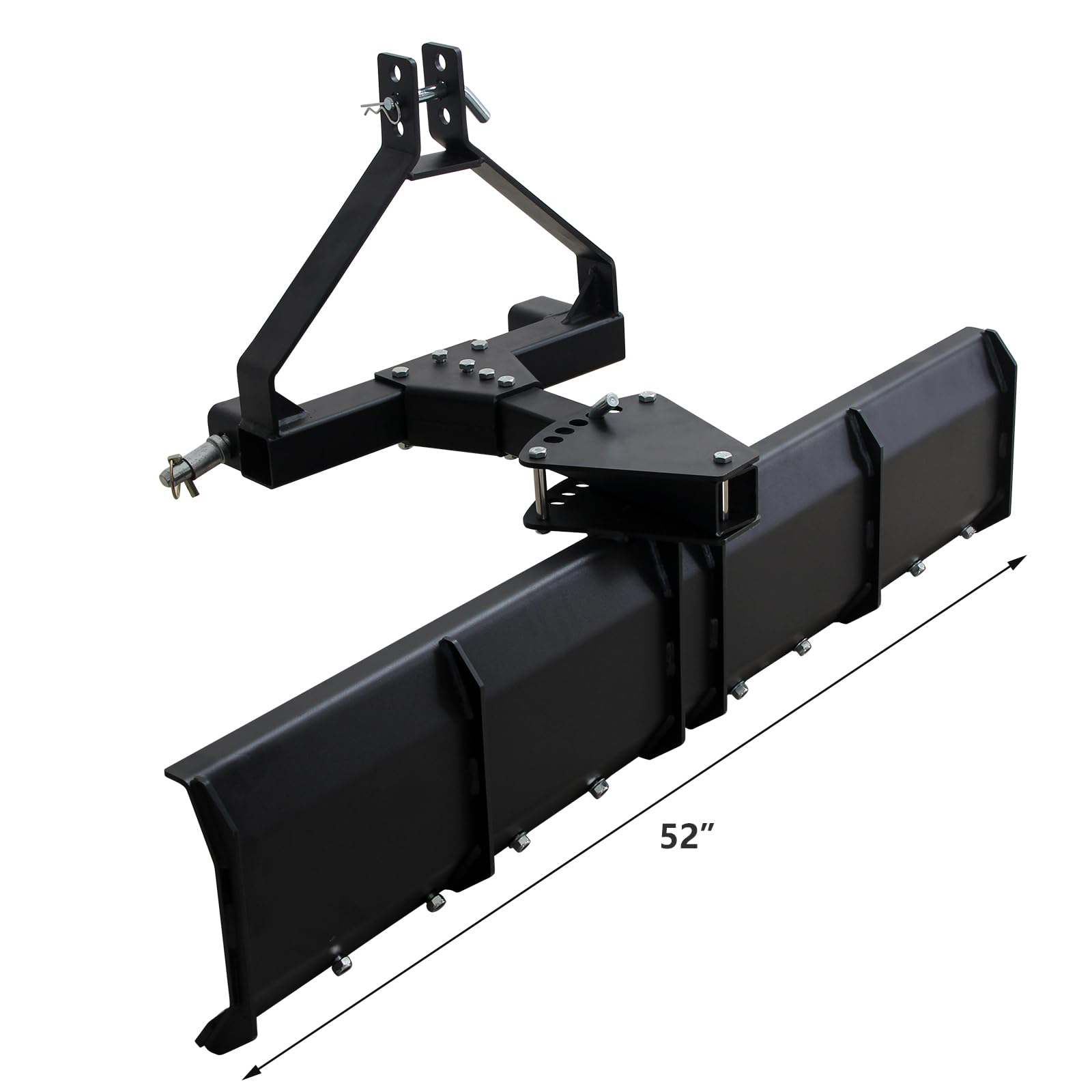Garvee 3 Point Rear Grading Blade for CAT_0 & CAT_1 Tractor, 52" Width Heavy Duty Steel Scraper for Grading Driveways, Arenas, Top Soil, Gravel and More