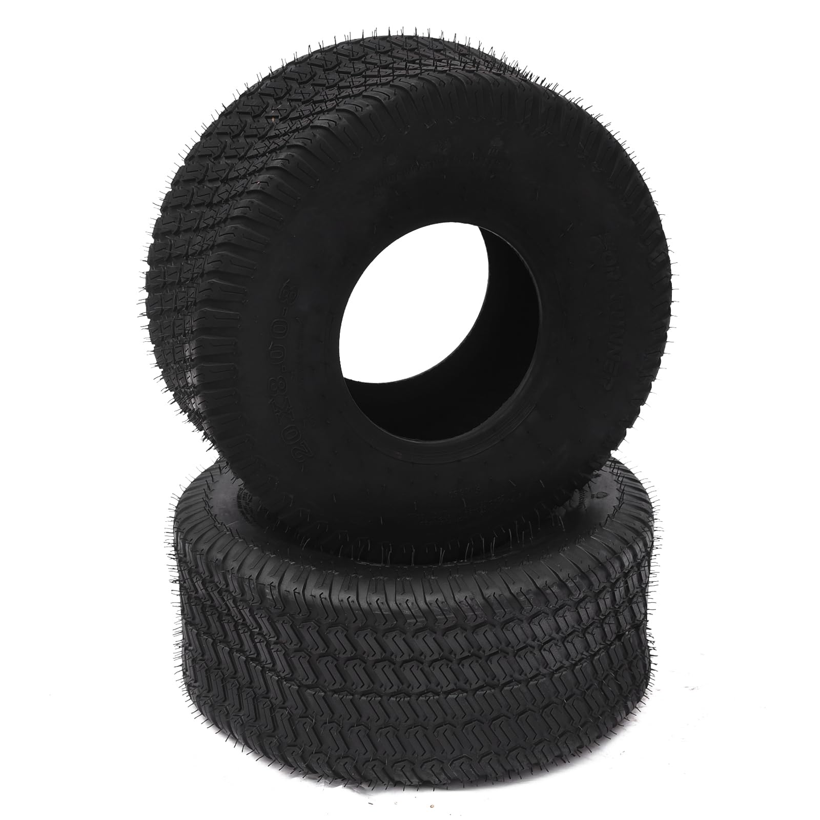Garvee Lawn Mower Tires Turf Tires 20x8.00-8 4PR for Golf Cart Tires, Garden Tractor Riding Mower Tubeless Set of 2 - 20x8.00-10-4PR TL WAVE