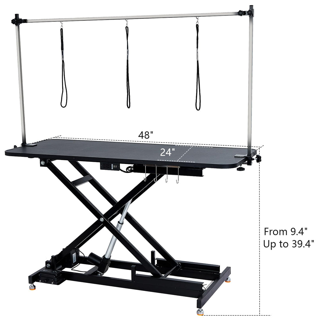 Garvee 48" Hydraulic Dog Grooming Table for Pet, Heavy Duty Structural Hydraulic Max Load 350Lbs Professional Pet Grooming Table with Adjustable Overhead Arm & Noose