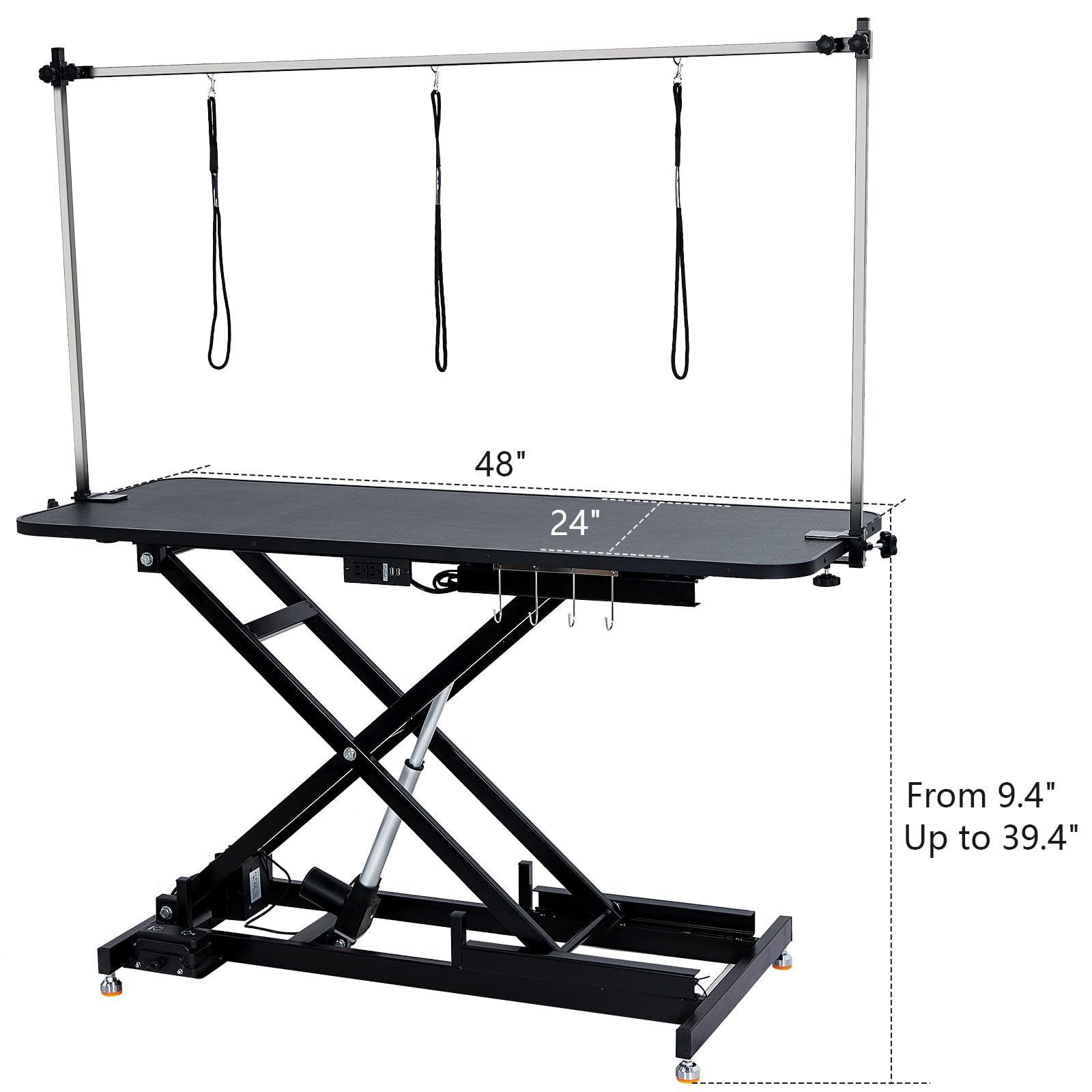 Garvee 48" Hydraulic Dog Grooming Table for Pet, Heavy Duty Structural Hydraulic Max Load 350Lbs Professional Pet Grooming Table with Adjustable Overhead Arm & Noose