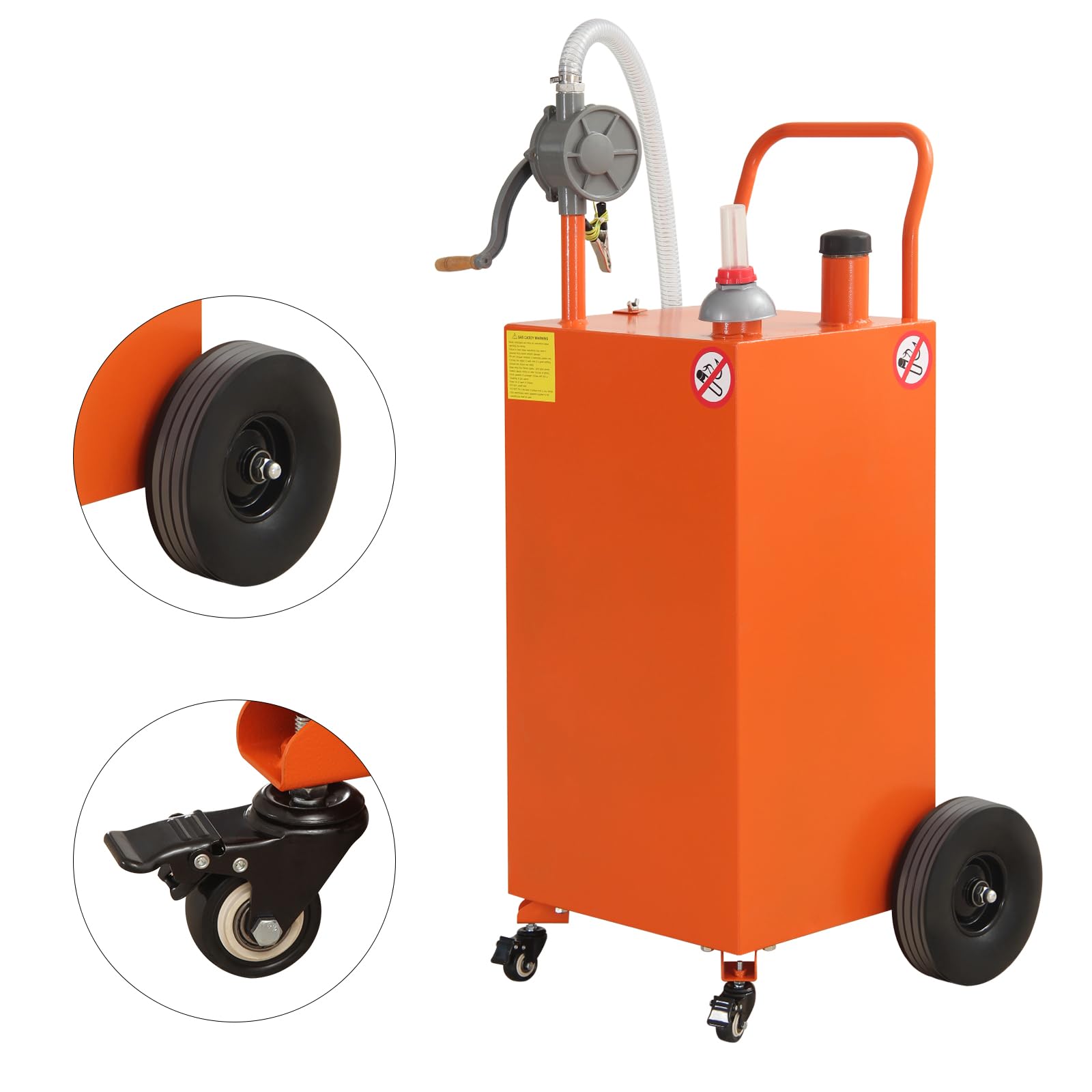 Garvee 40 Gallon Portable Fuel Transfer Storage Tanks Gas Caddy Storage Diesel Kerosene Storage Containers for Boat, Atv, Car, Motorcycle, Orange