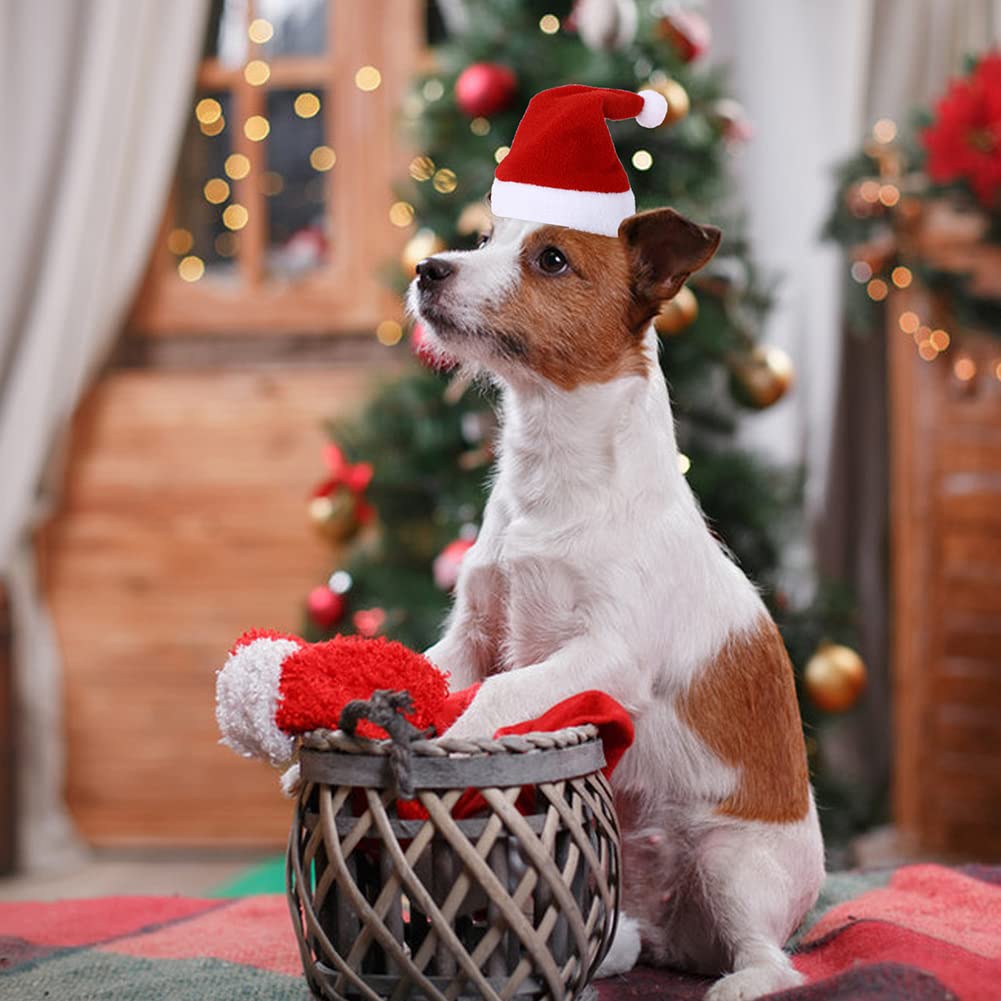 Garvee Pet Striped Christmas Hat Multicolor Cat Dog Dress Up Headwear Pet Supplies for Xmas Party Decor red and White Stripes