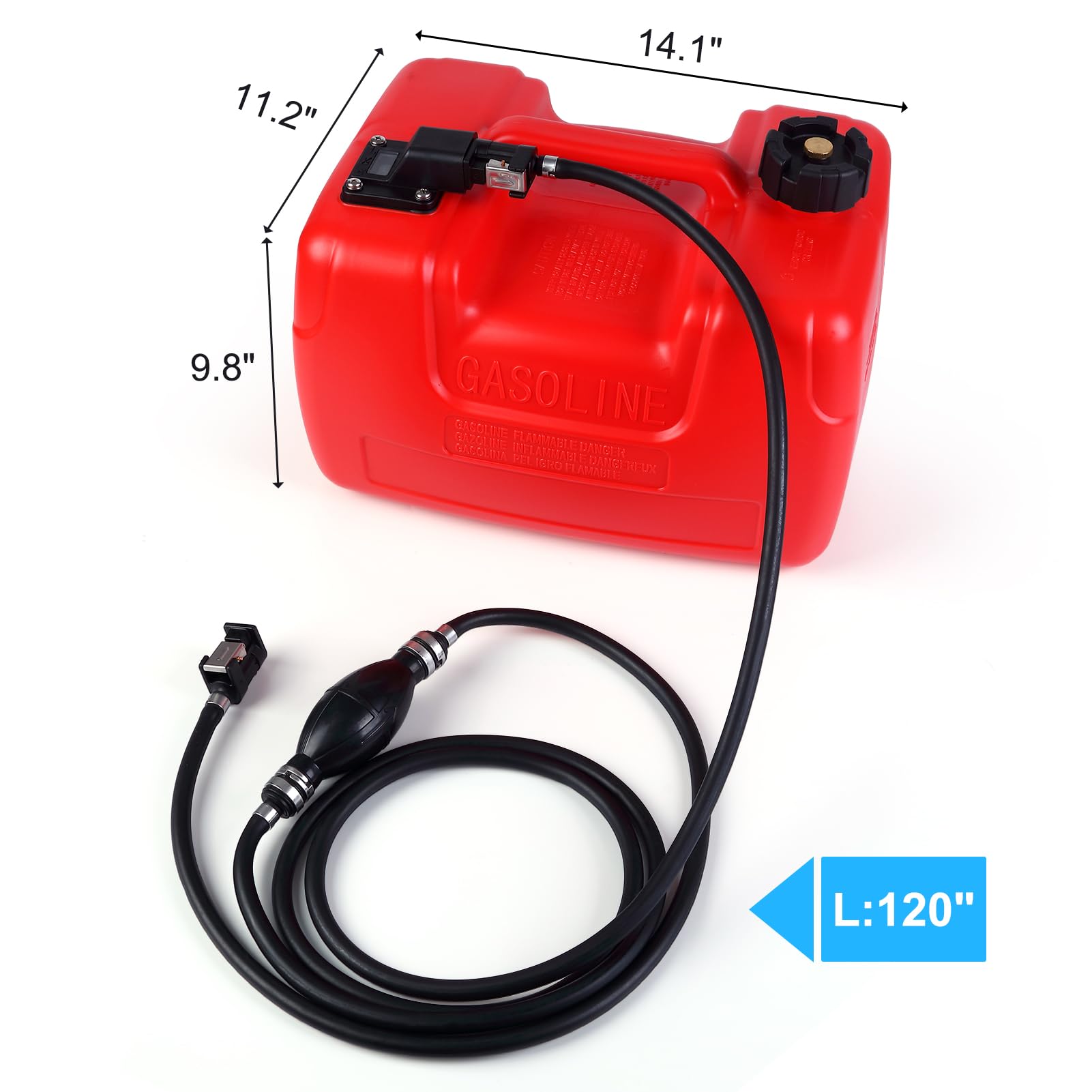 Garvee 3 Gallon Portable Tank,Easy-to-Carry Replacement Fueling Tank With Handle