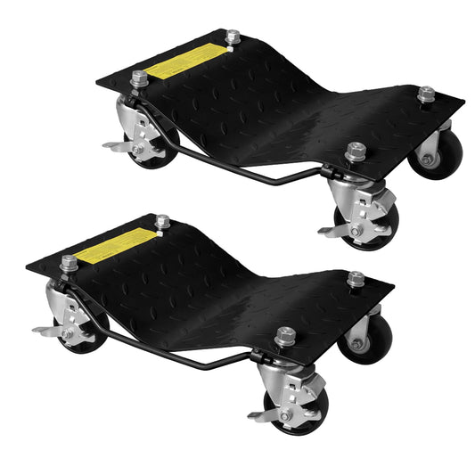 Garvee Black Car Wheel Dolly Set of 2 Heavy Duty Vehicle Dollies for Motorcycles Trucks Trailers 3000 LB Capacity