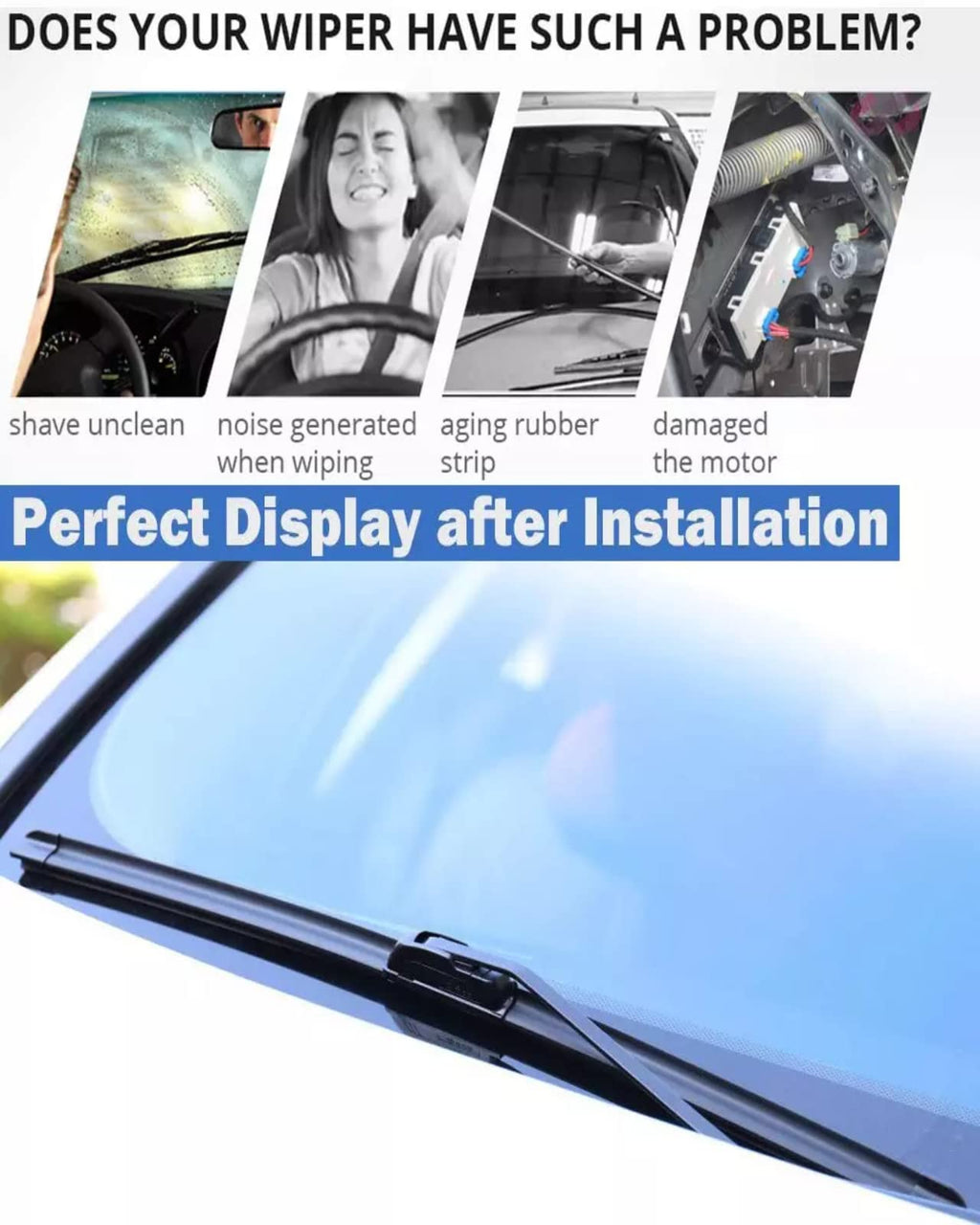 Garvee 24" + 19" Wiper Blades,Premium All-Seasons Durable Stable And Quiet OEM Quality J&U hook Front Windshield Wipers (2 Pack)