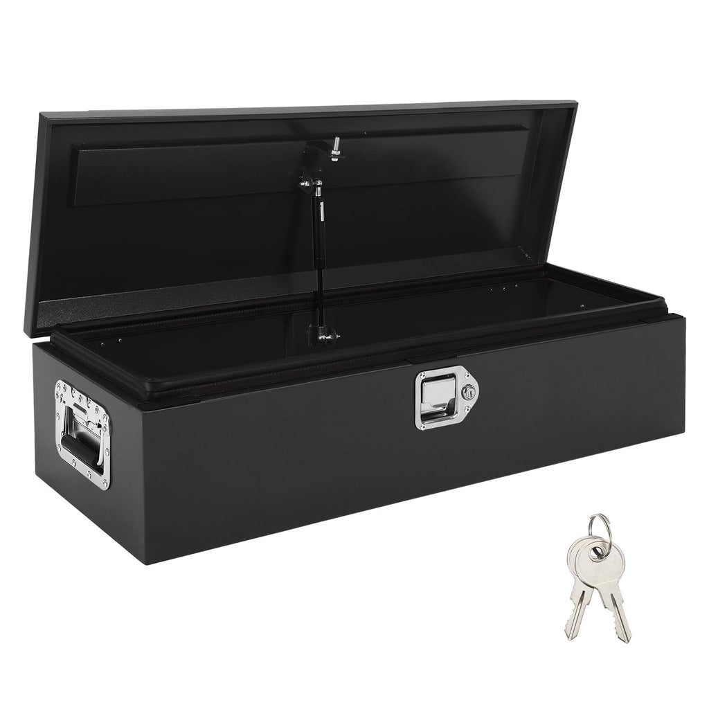 Garvee 39"X13"X10" Heavy-Duty Truck Tool Box with Dual Hydraulic Lids, Weatherproof Steel Storage for Pickup Truck Bed, Garage, Workshop, RV & Trailer, Durable Black