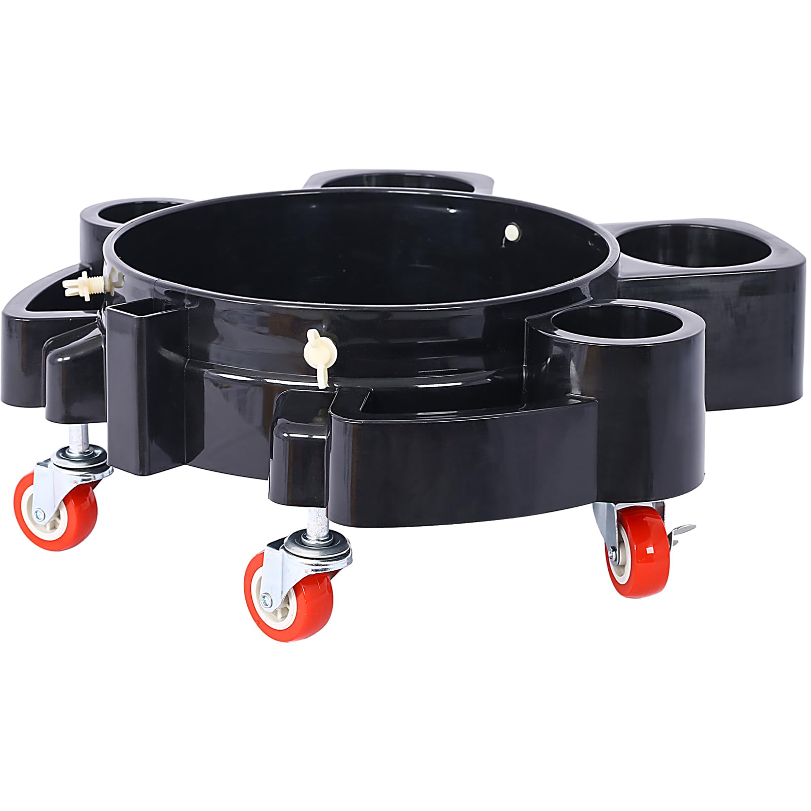 Garvee 11.2 Inch Bucket Dolly With 5 Roll Swivel Casters For Car Wash And Garage, Removable, Durable Polypropylene, Black