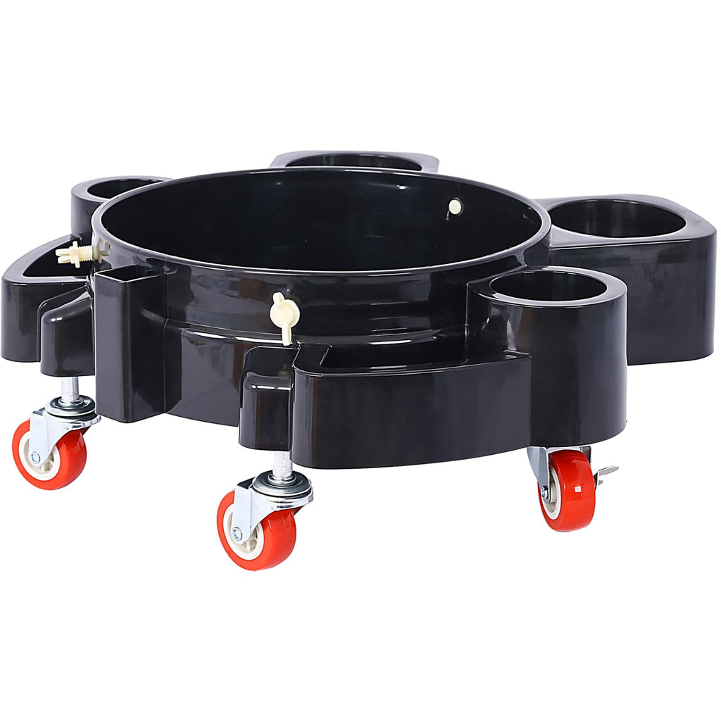 Garvee 11.2 Inch Bucket Dolly 5 Gallon Heavy Duty Detailing Cart with 5 Rolling Swivel Casters 360 Degree Turning for Shop Garage Bottom Support