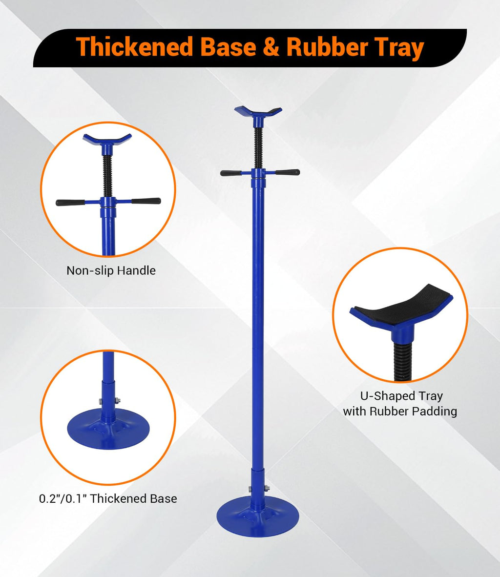 Garvee 3/4 Ton Underhoist Support Stand - 1655 lbs Capacity Jack Stand with 52" to 76" Lifting Range and 12" Diameter Base for Vehicle Lifting and Support, Blue