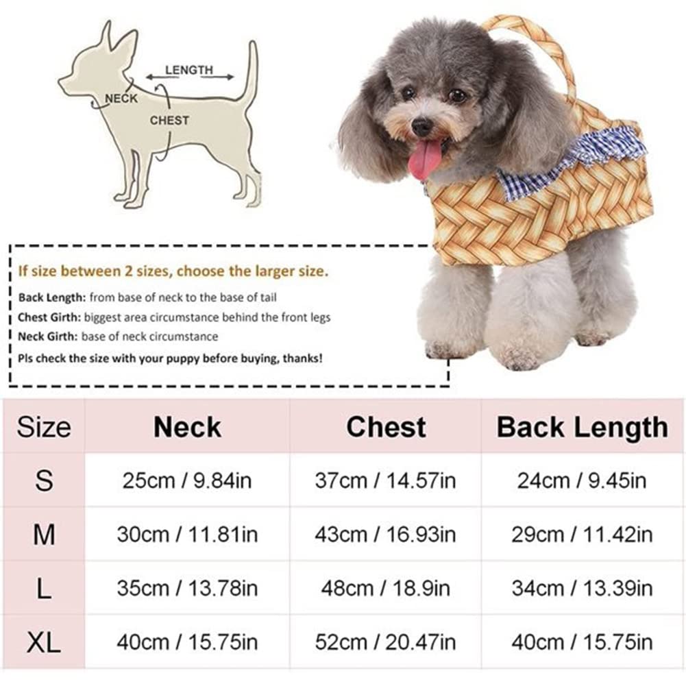 Garvee Dog Costumes Pet Dog Basket Costumes Funny Dress Up Clothes Pet Supplies for Halloween Christmas Birthday Party S