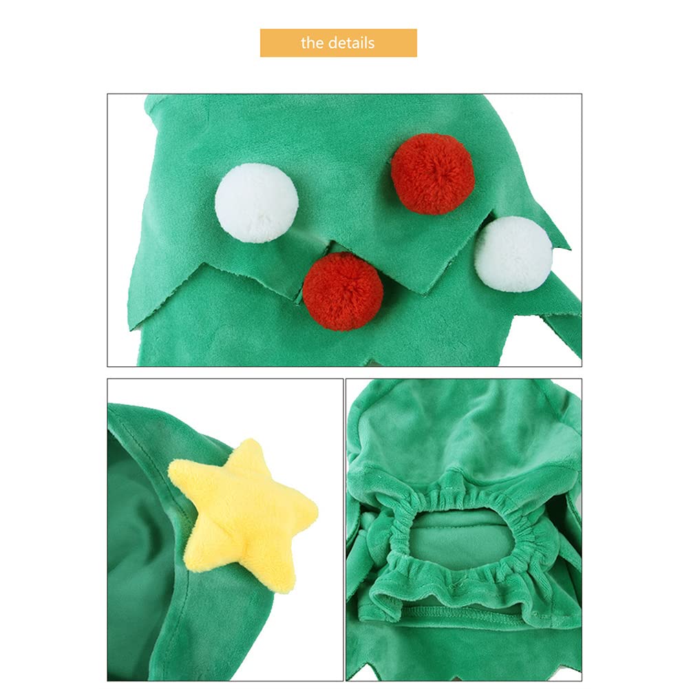 Garvee Pet Dog Christmas Bodysuit Soft Comfortable Creative Christmas Tree Shape Costumes Headgear Props Accessories Green M