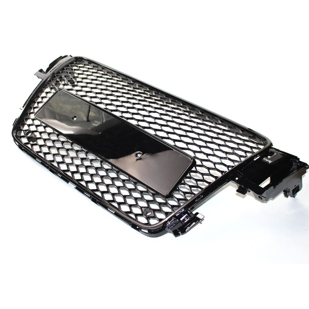 Garvee Central Honeycomb Grille Set for Audi A5 S5 Coupé 2009-2012 ABS Material Glossy Black Lower Grille Fog Light Frames Direct Replacement