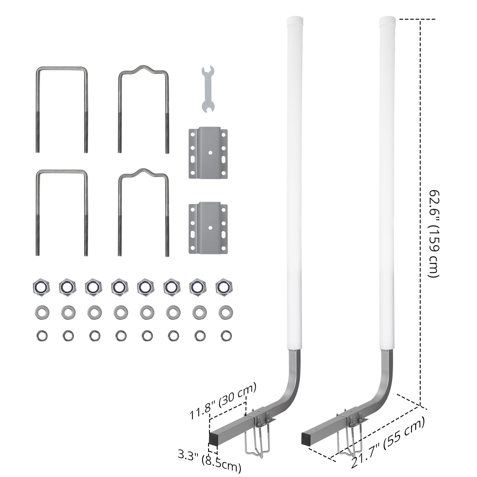 Garvee 60" Boat Trailer Guide, Adjustable Design, Rustproof Steel, PVC Pipes without Light
