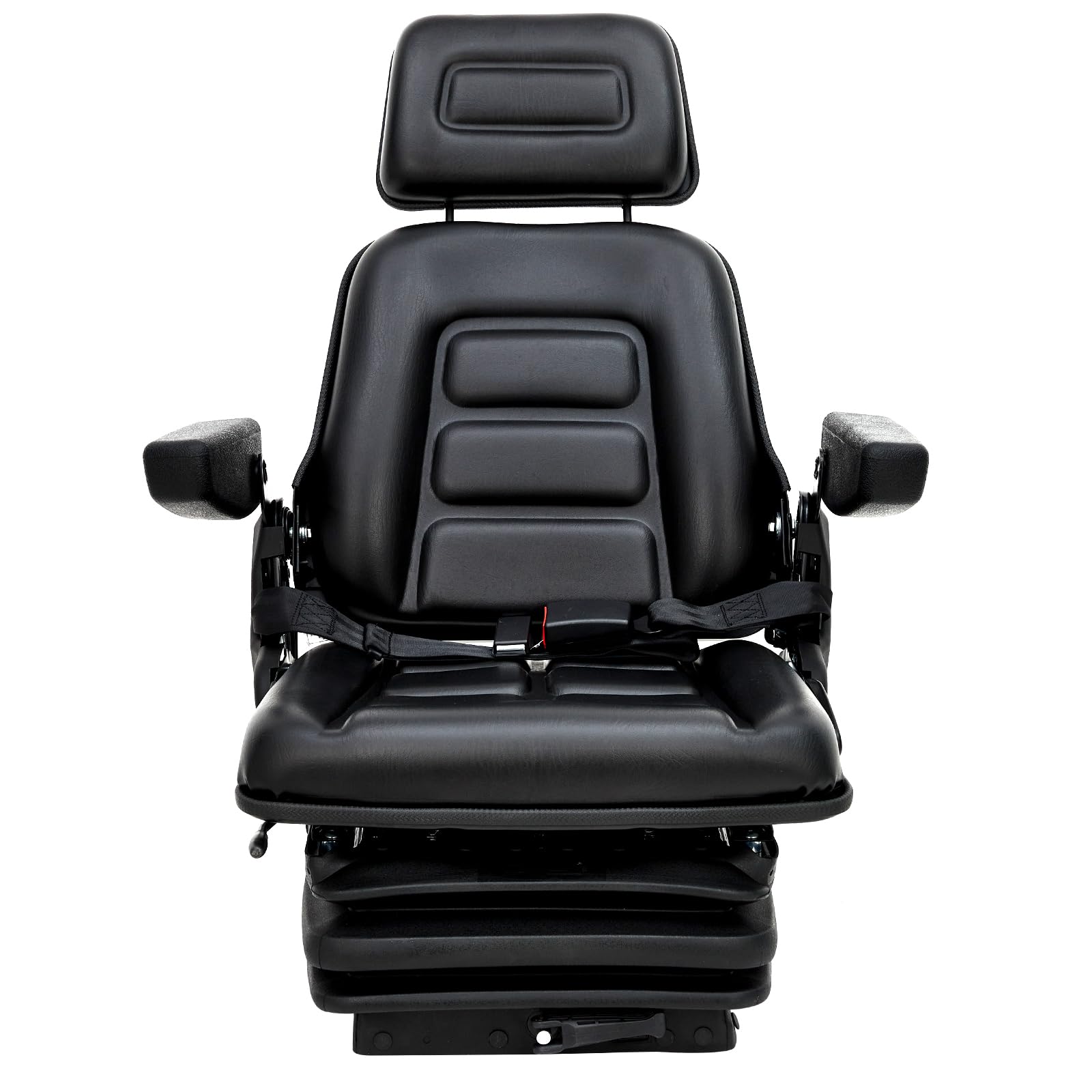 Garvee Adjustable Suspension Forklift Seat - Heavy-Duty Seat with Backrest, Headrest, Armrests, Slide Rails, and Enhanced Safety Features for Tractors, Forklifts, Excavators, and Skid Steers