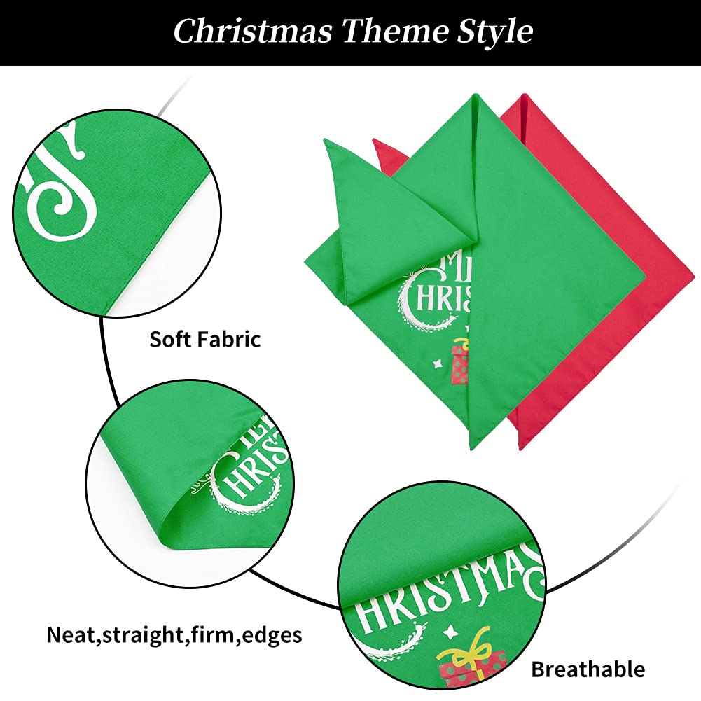 Garvee 2 Pack Dog Christmas Bandanas Double-Layer Dog Bandanas Pet Scarf Triangle Dog Bibs Costume Decoration Accessories for Small to Large Dogs Cats