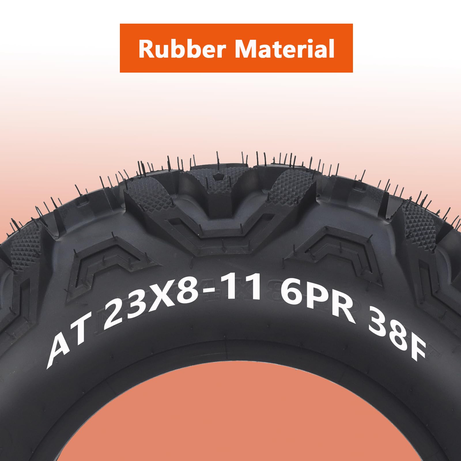 Garvee 23x8-11 ATV Tires Tubeless 6 PR All Terrain Off-Road Sand Trail 23x8x11 Black