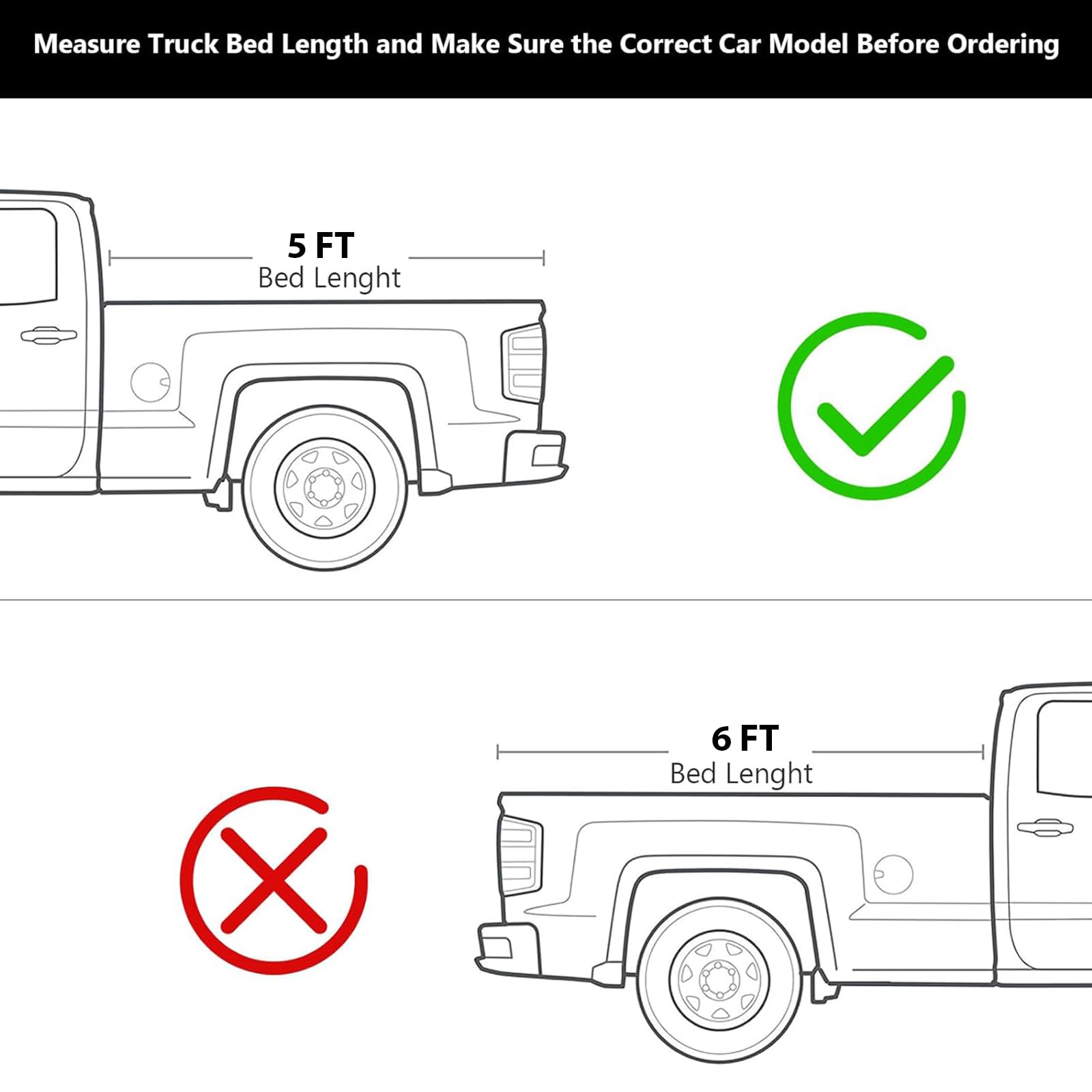 Garvee Soft Roll Up Truck Bed Tonneau Cover for Ranger 5ft 2024-2025, Durable Double Layer PVC, Easy No-Drill Installation, Black