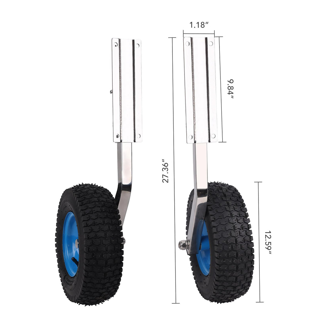 Garvee 500LBS Boat Launching Wheel, 2Pcs Boat Transom Launching Wheel with 12 Inch Wheels Set for Inflatable Boat & Aluminum Boat