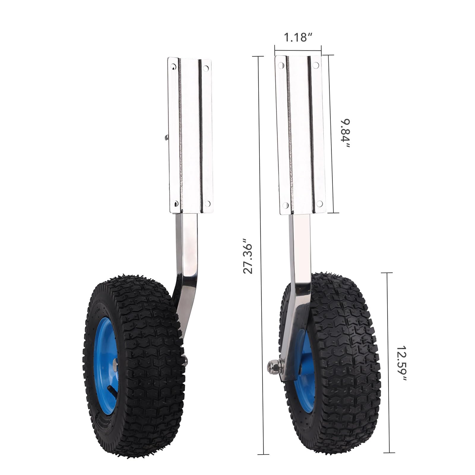 Garvee 500LBS Boat Launching Wheel, 2Pcs Boat Transom Launching Wheel with 12 Inch Wheels Set for Inflatable Boat & Aluminum Boat
