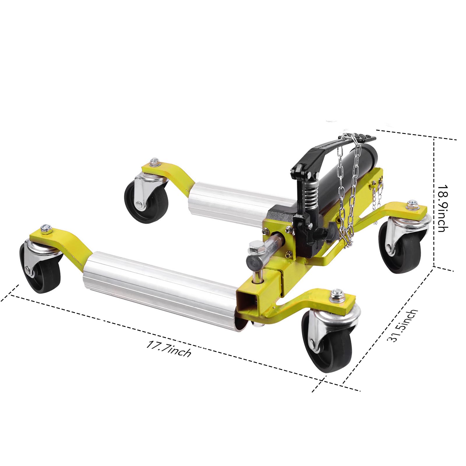 Garvee Car Wheel Dolly Set of 2, 1500LBS Capacity Car Dolly with Hydraulic Tire Jack for Vehicle Positioning for Truck RV Trailer, Yellow