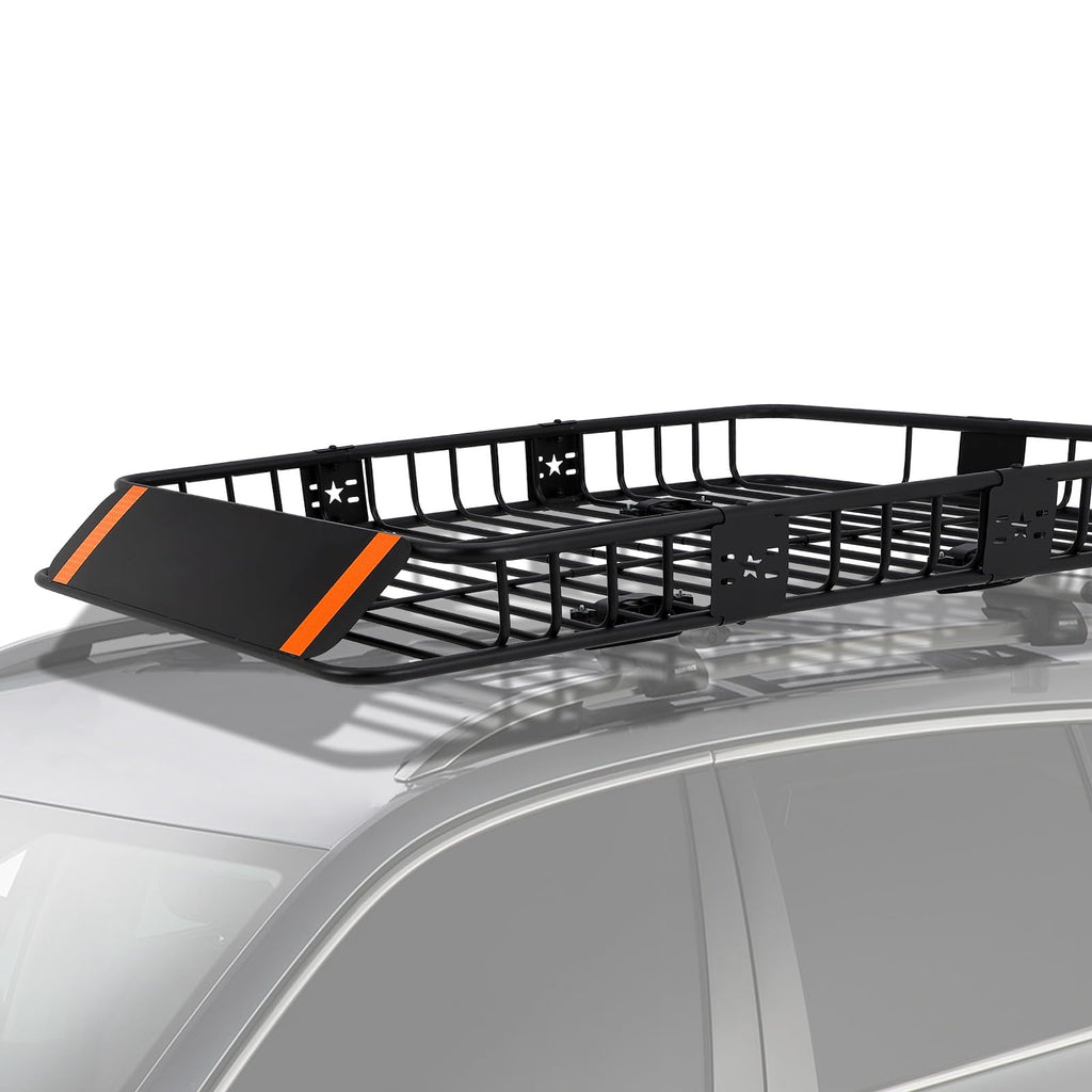 Garvee Roof Rack Cargo Basket, 64"x39"x6" Cargo Carrier with Extension for Truck or RV Camping Storage, 200lbs Capacity, Steel Construction