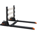 Garvee 4000 LBS 60" Pallet Forks, Heavy Duty Clamp on Pallet Forks with Anti-Slip Tongue, Twin Screw Design and Adjustable Stabilizer Bar (18.7"-31.8") for Tractor Bucket Loader Skid Steer