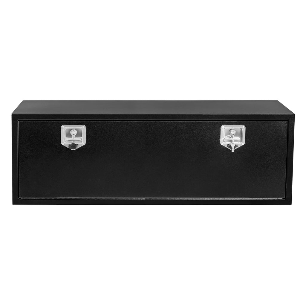 Garvee 60'' Underbody Truck Box Steel Storage Tool Box with Lock for Pickup, Truck Bed, RV, Trailer, Heavy Duty Waterproof Black, 60x18x18