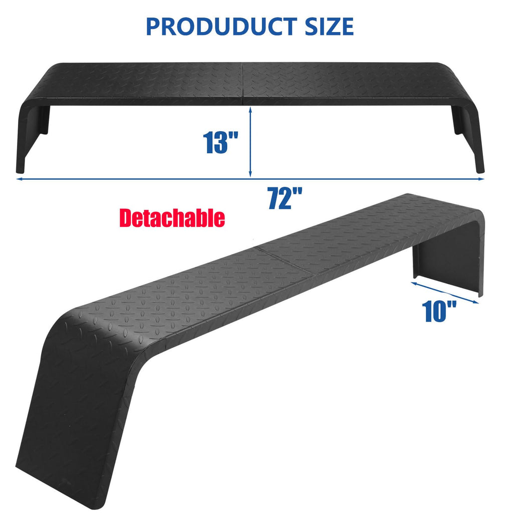 Garvee Trailer Fenders Detachable Heavy Duty Plate Steel Fenders for 13-15 Inch Wheels Tandem Axle Trailer 2Pcs Black