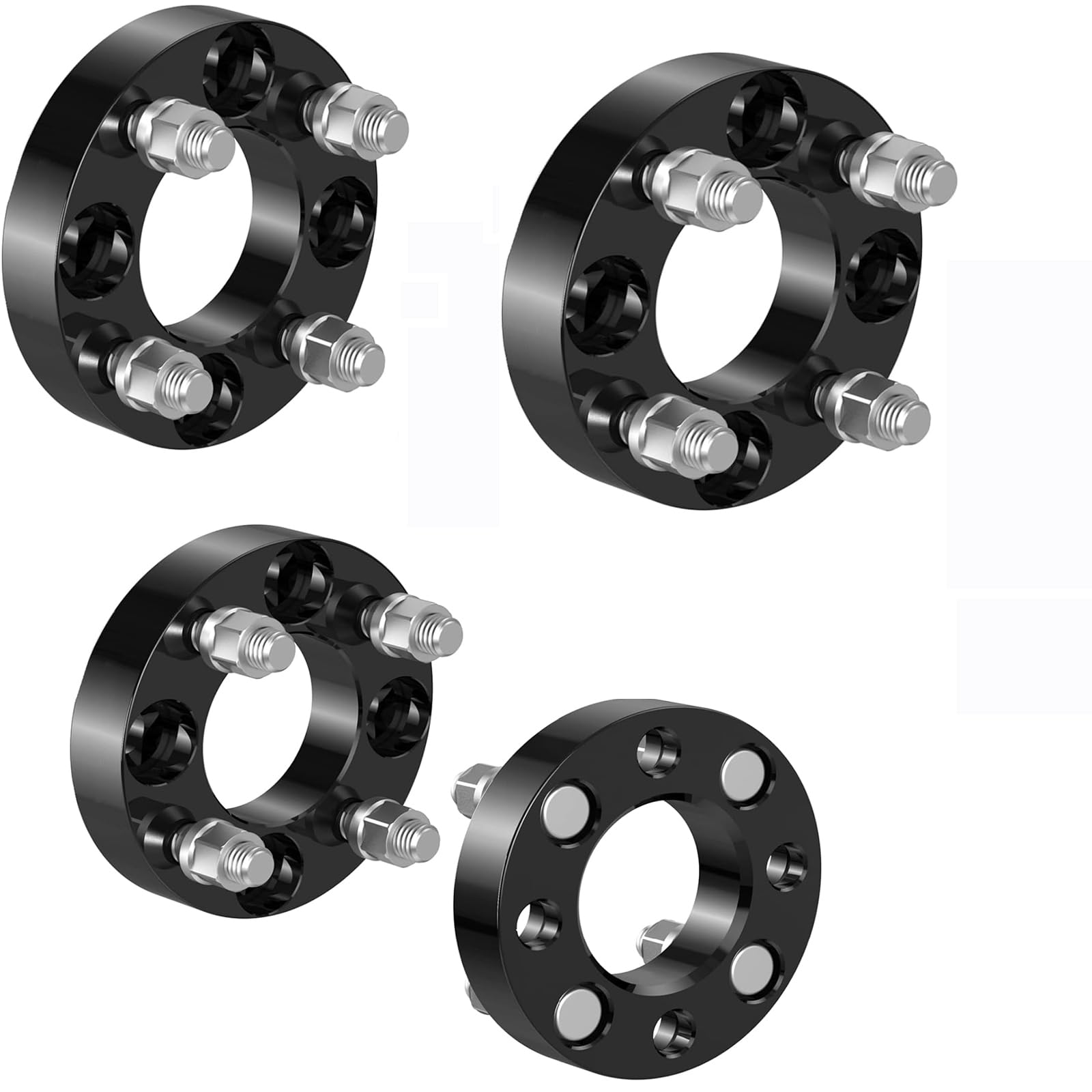 Garvee 1 Inch Golf Cart Wheel Spacers 4 Pcs 4x4 to 4x4 for EZ GO EZGO Club Car 25mm Black Aluminum