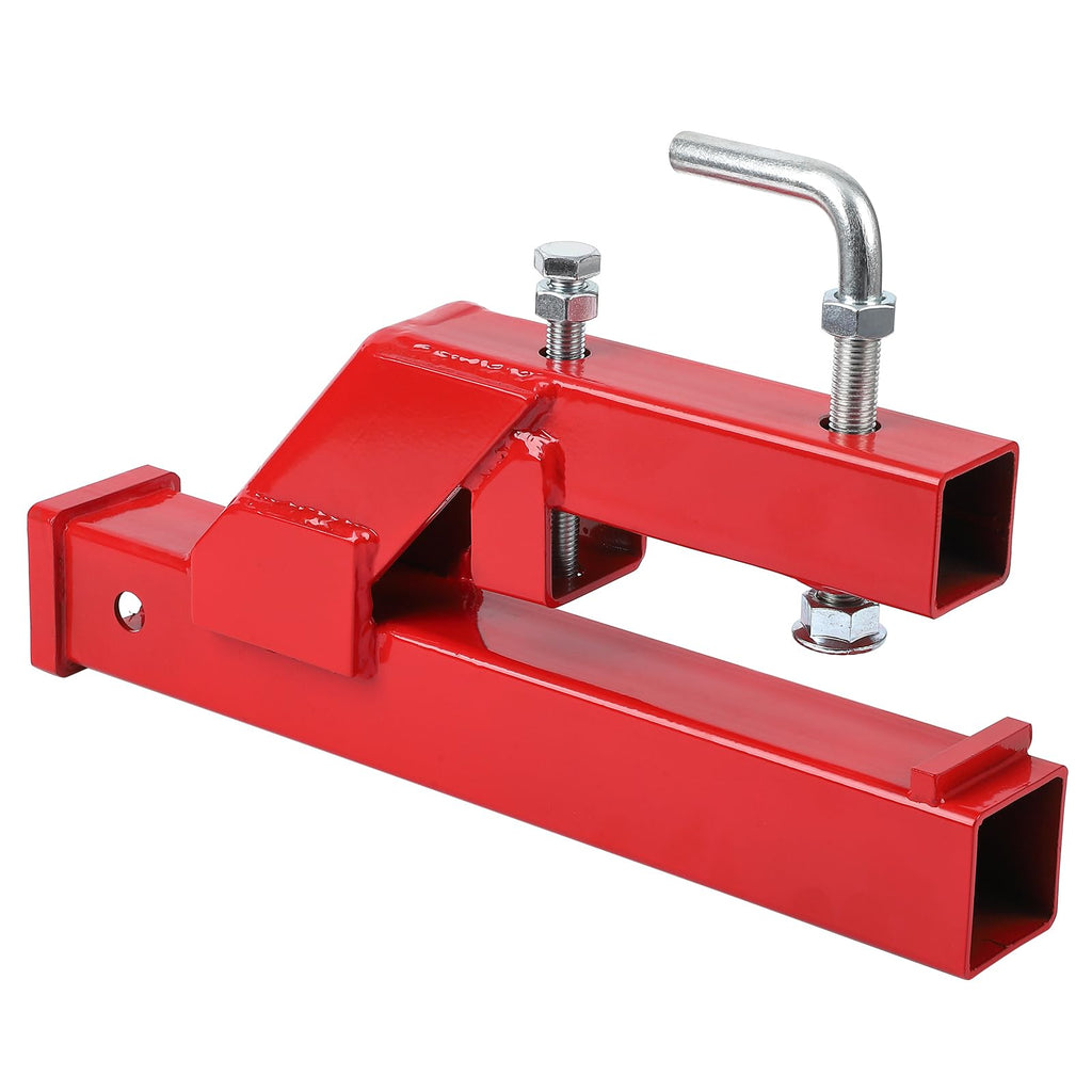 Garvee Clamp On Trailer Hitch, 2" Ball Mount Adapter, Hitch Receiver Compatible with Deere Bobcat Tractor Bucket, 1PC Bucket Hitch, New Upgrade, Red