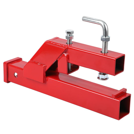 Garvee Clamp On Trailer Hitch, 2" Ball Mount Adapter, Hitch Receiver Compatible with Deere Bobcat Tractor Bucket, 1PC Bucket Hitch, New Upgrade, Red