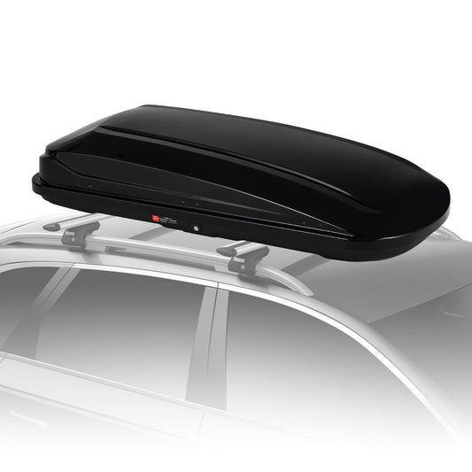 Garvee 70 Inch Rooftop Cargo Box Carrier, Hard Shell Roof Rack, 17.6 Cubic Ft, Black, Dual Side Opening