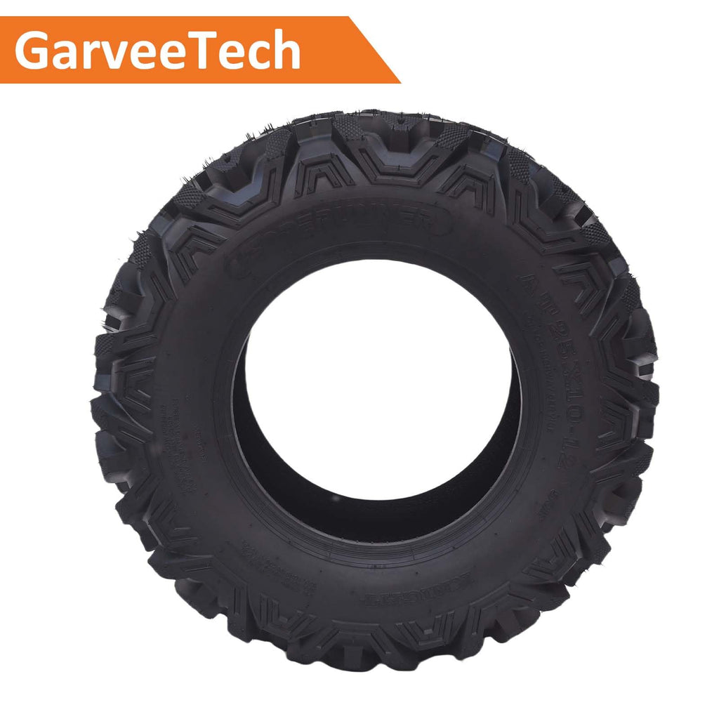 Garvee Set of 2 UTV/ATV Tires 27x8-12 6PR Tubeless All-Terrain Tire Heavy Duty Puncture Resistant Off-Road Rock Sand Street Use, Black
