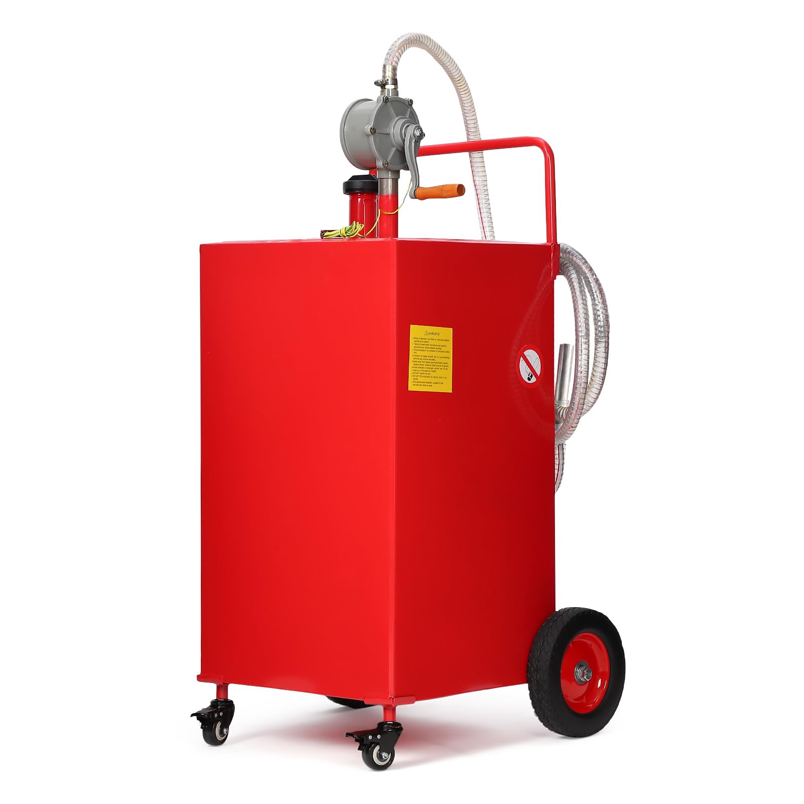 Garvee 50 Gal Fuel Caddy With Manual Pump Heavy Duty Gasoline Diesel Transfer Tank On Wheels Red