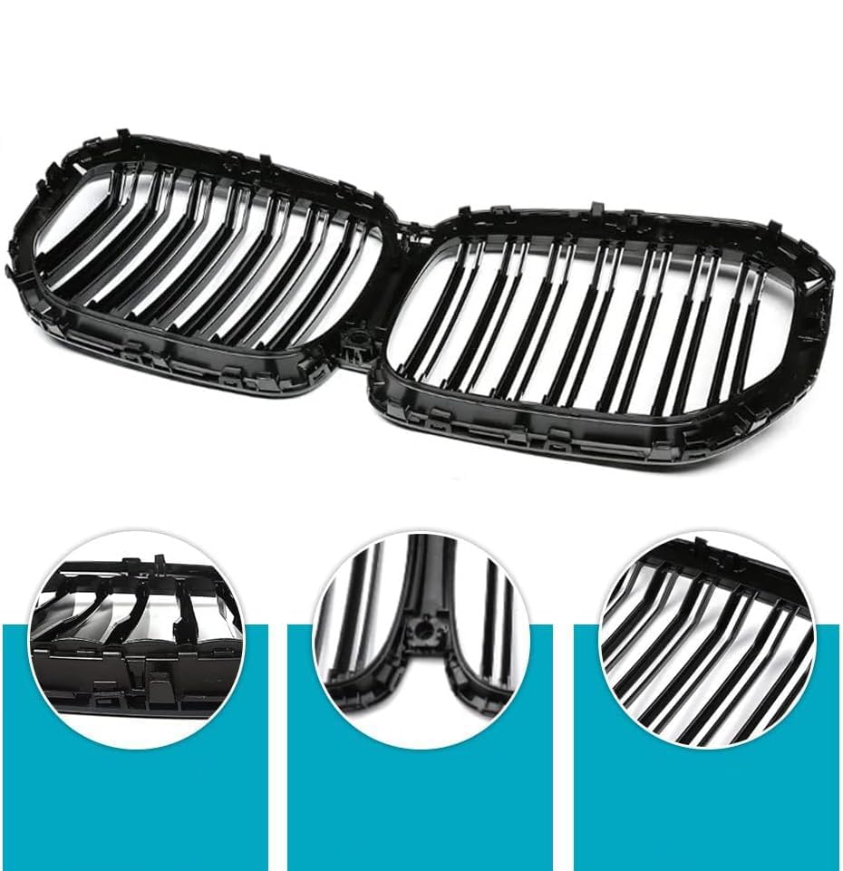 Garvee Kidney Grille Double Glossy Black ABS for X5 G05 2018-2023 Durable Easy Install Replacement