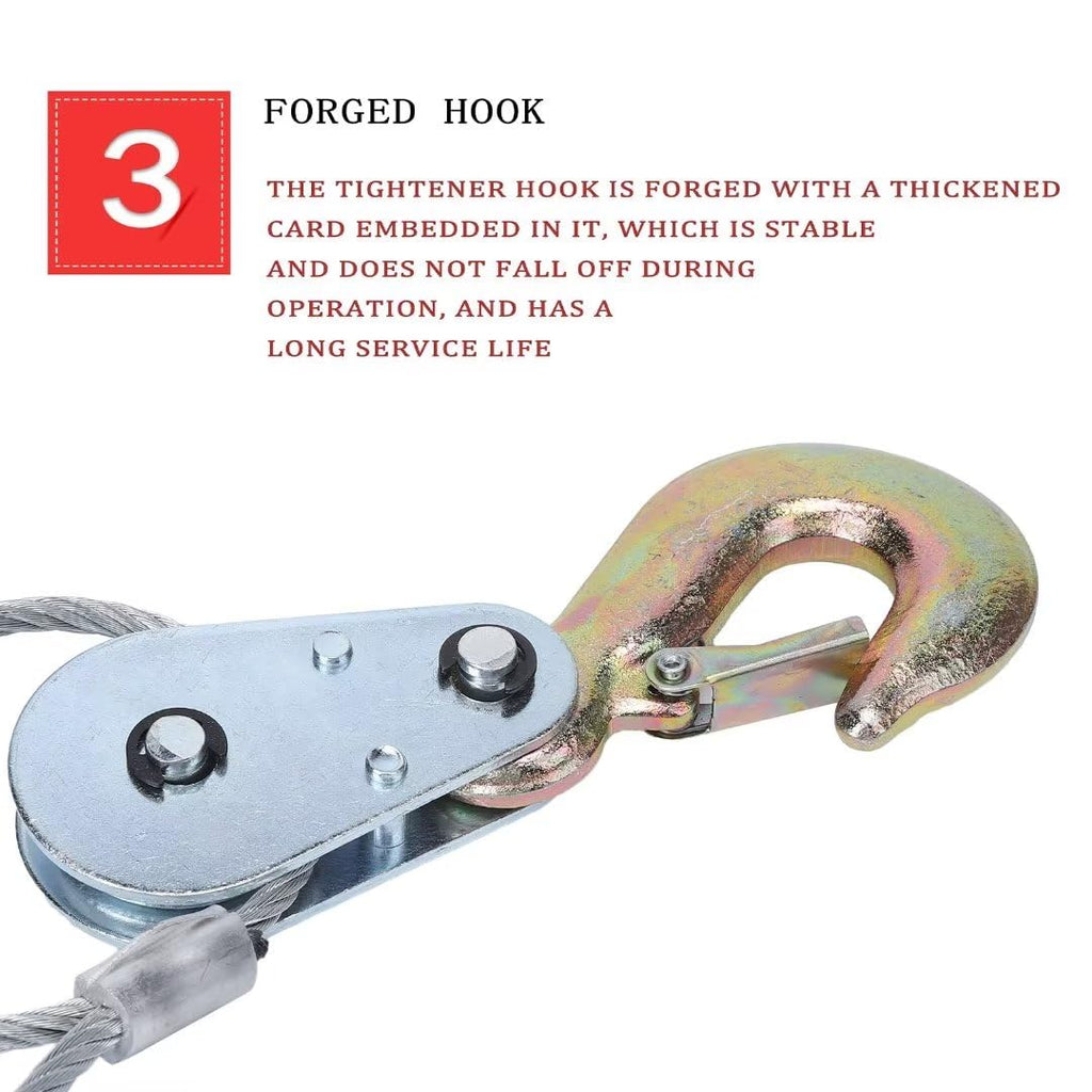 Garvee 2 Ton Power Puller Winch, Dual Hooks, 4,400 lb Cap