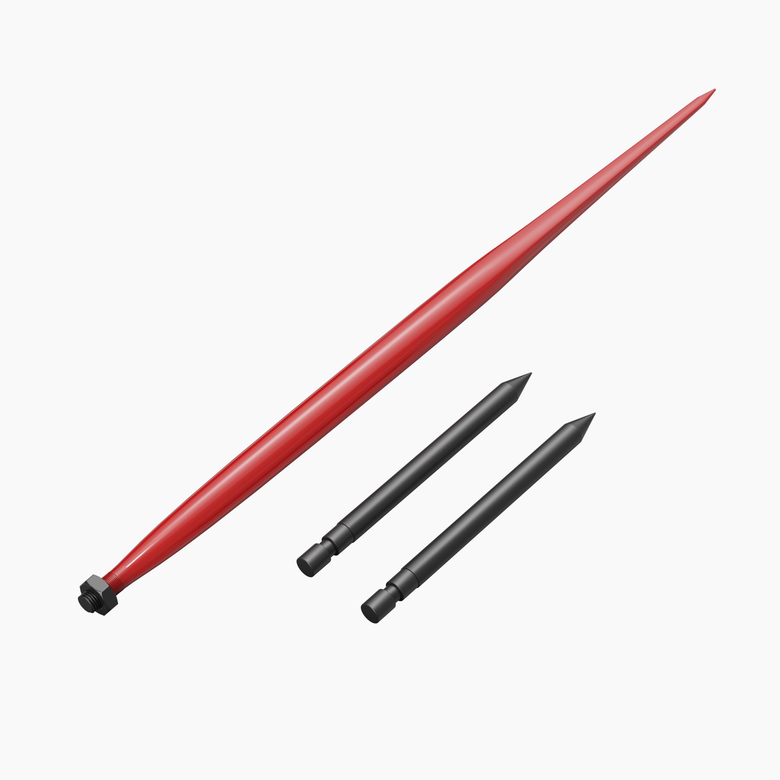 Garvee 49" Hay Spear Bale Spear, Hay Bale Spear Bucket Attachment 1 3/4" Wide, Quick Attach Square Bale Spike with 2 Stabilizer Spears for Buckets Tractors Loaders