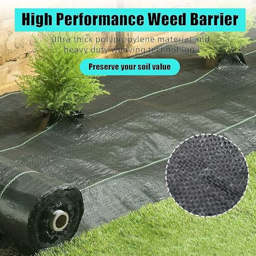 Garvee 3.2oz 6ft x 300ft Heavy Duty Weed Barrier Landscape Fabric – Premium Ground Cover for Superior Weed & Erosion Control
