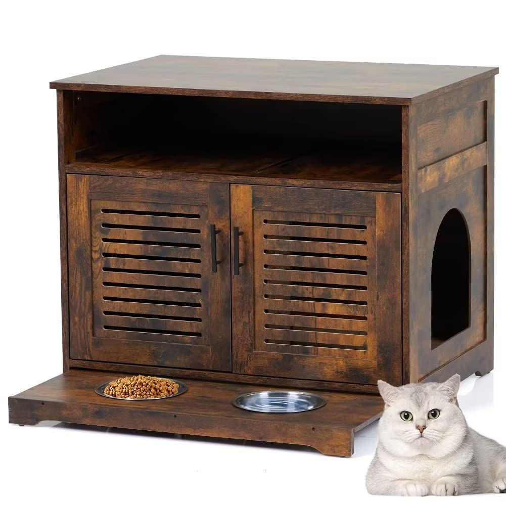 Garvee Cat Bathroom Furniture, Large Hidden Litter Box with Storage